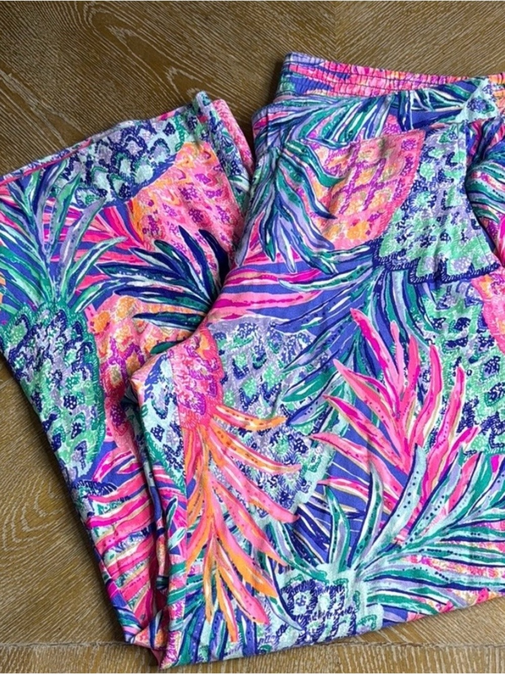 Lilly Pulitzer Multicolor Tropical Pineapple Straight-Leg Pants
